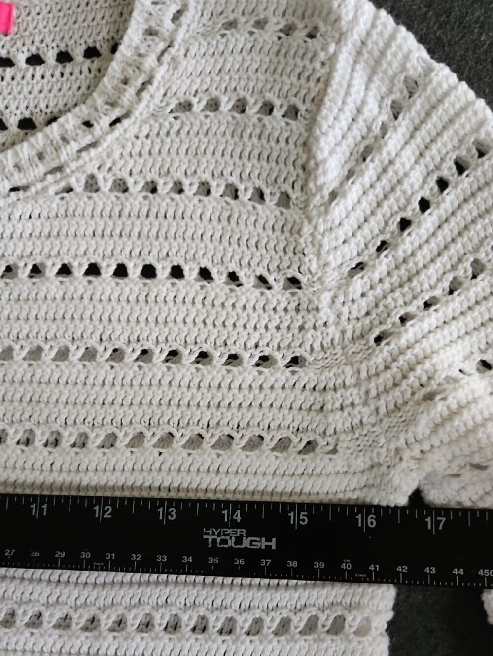 Lilly Pulitzer White Crochet Knit Sweater Scalloped Edges 3/4 Sleeves Women's M - Picture 3 of 8